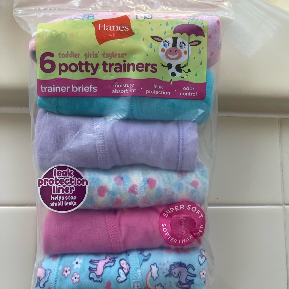 Hanes Toddler Girls' Trainer Briefs - Pink, Purple, Blue